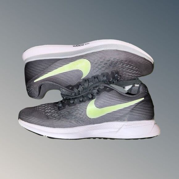 Nike Air Zoom Pegasus 34 Running Shoes Women Size 9 Gray Lime - Picture 5 of 8